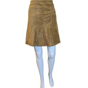 Ann Taylor Loft Camel Brown Suede Skirt Size 4P